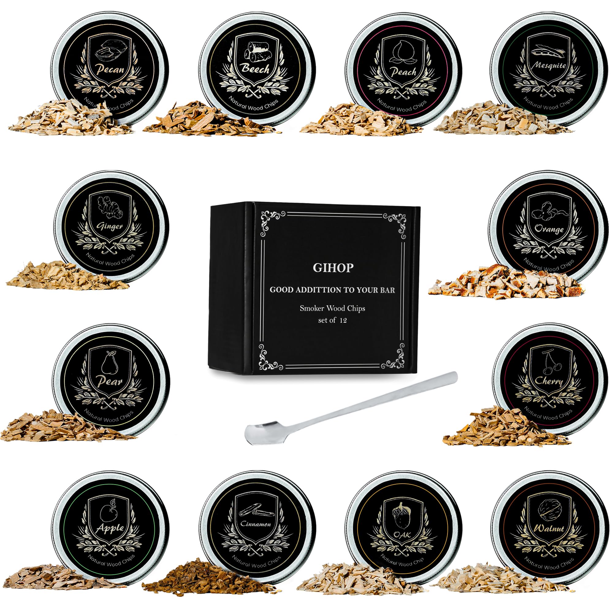 GIHOP Cocktail Smoker Chips orange cinnamon flavor for smoky cocktails