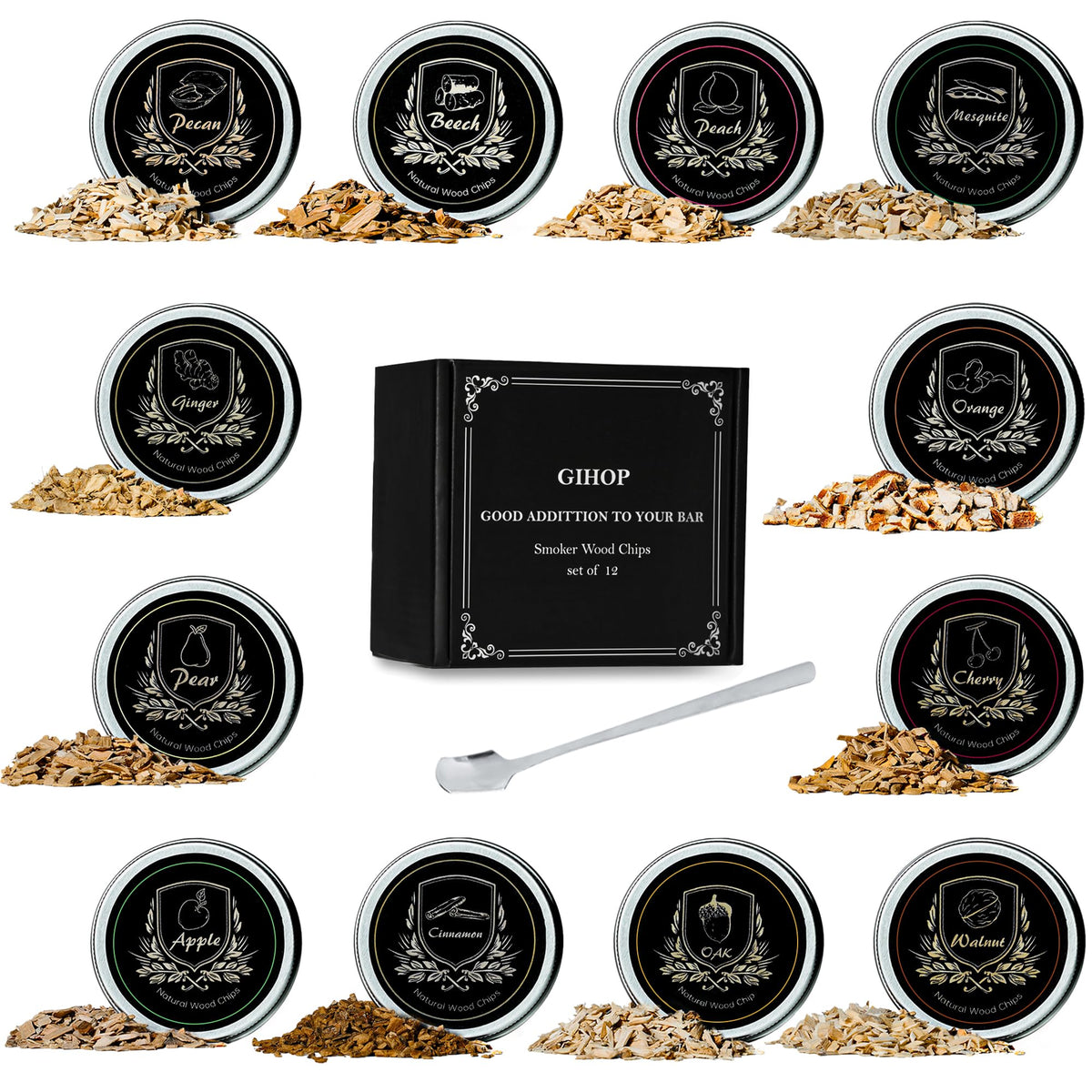 GIHOP Cocktail Smoker Chips orange cinnamon flavor for smoky cocktails