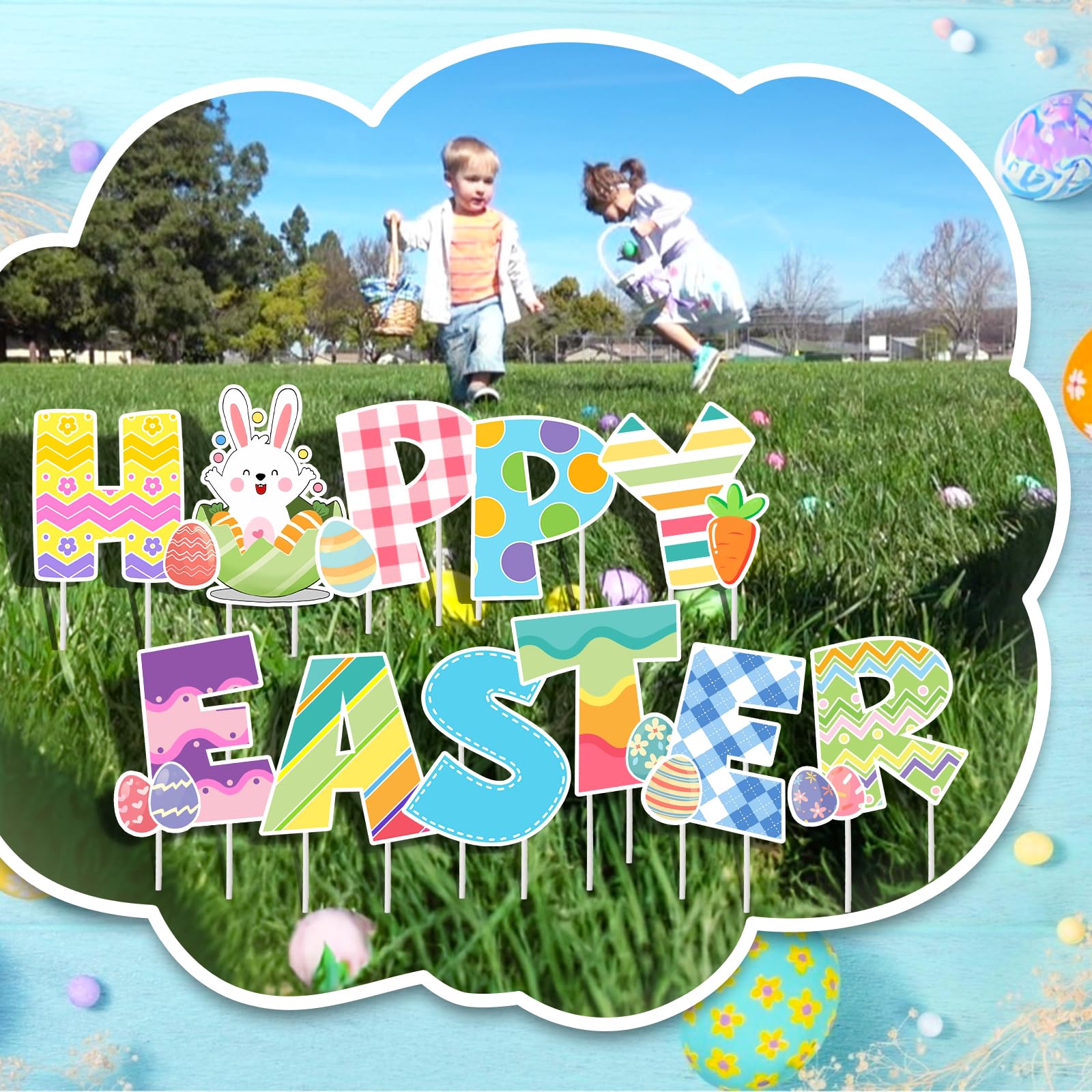 GIITSRIZ bunny and egg yard decor enhances curb appeal
