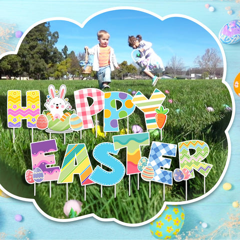 GIITSRIZ bunny and egg yard decor enhances curb appeal