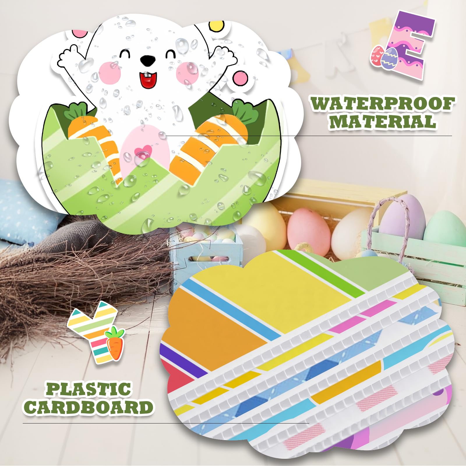 GIITSRIZ waterproof Easter yard sign 14x12 inches withstands rain