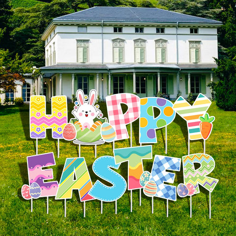 GIITSRIZ yard sign Easter party collection easy to install