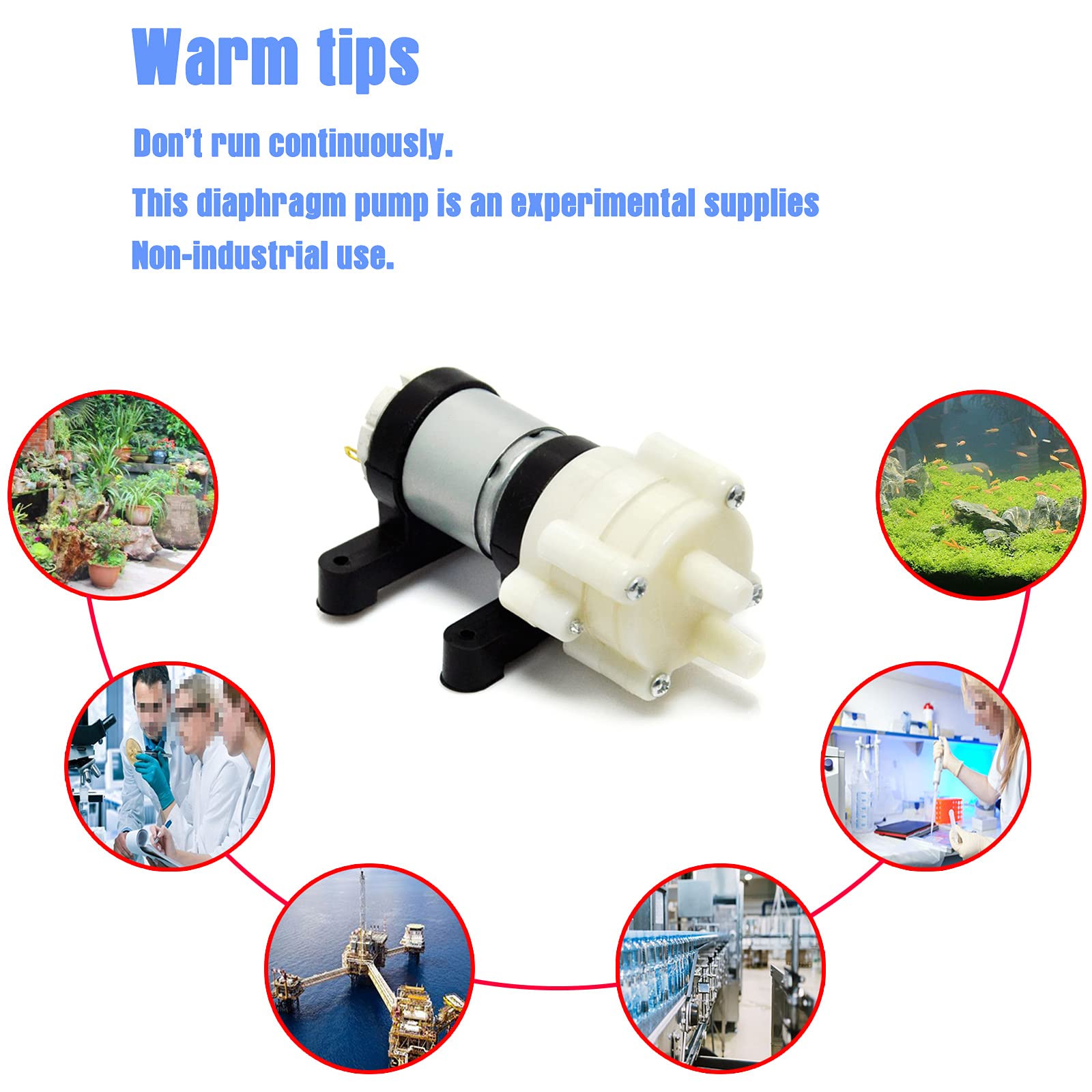 Gikfun mini water pump silicone case highlighting shockproof, low-noise operation