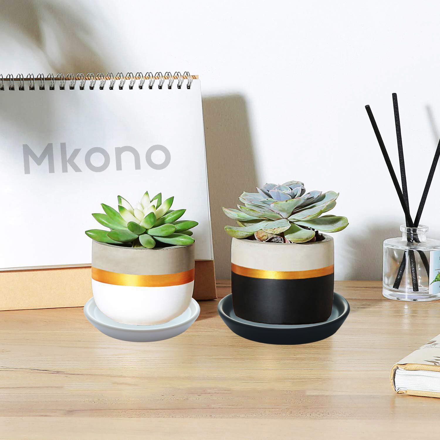 GIKUPOM easy-clean-ceramic-plant-tray with smooth surface for quick maintenance.