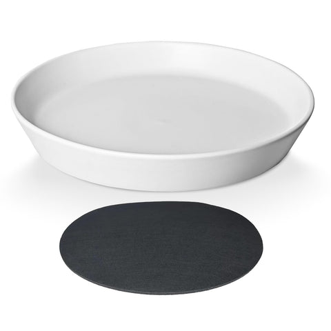 Gikupom 10-inch glazed ceramic plant saucer protects floors from drips.