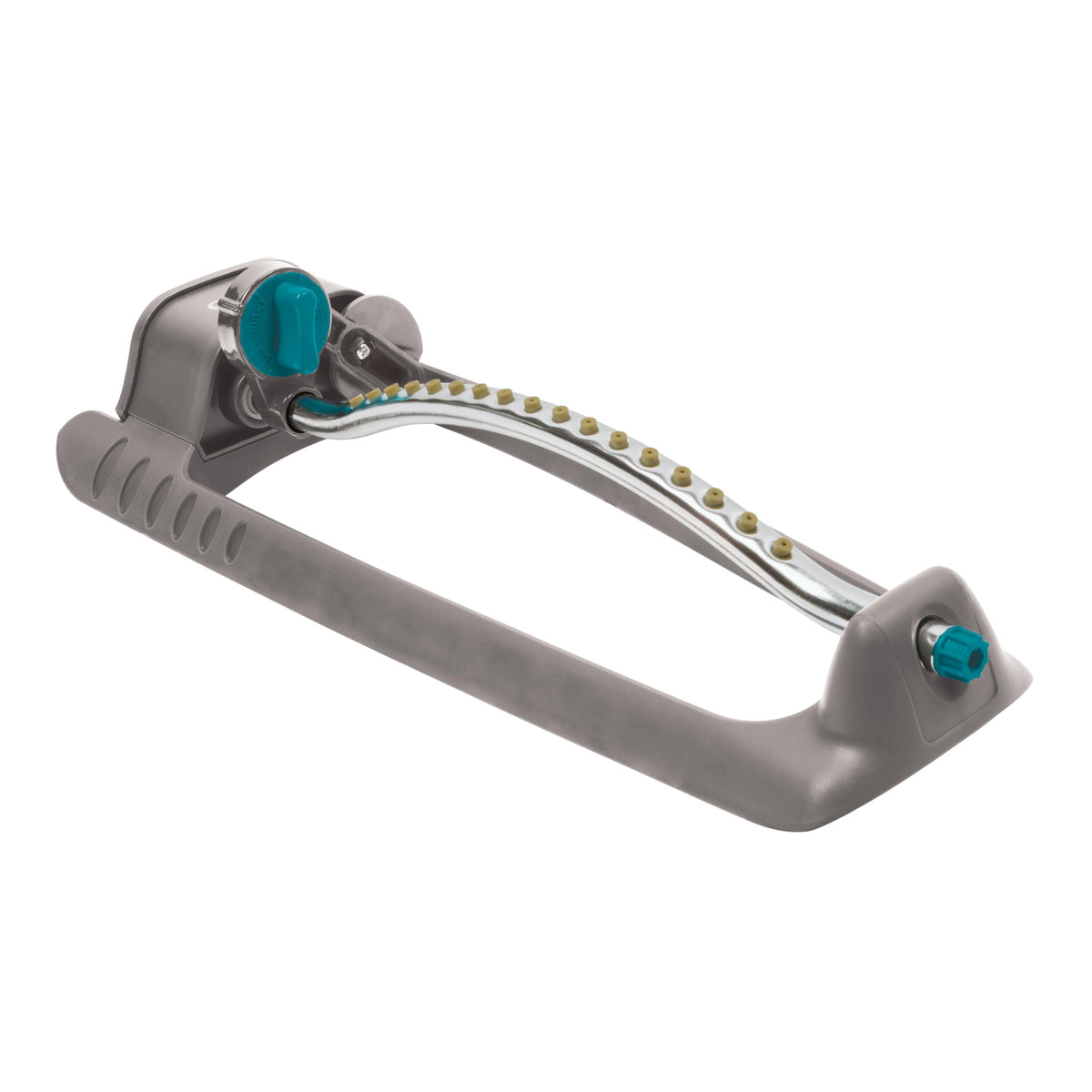 Gilmour adjustable rectangular sprinkler with dial control for precise left, center, or full spray.