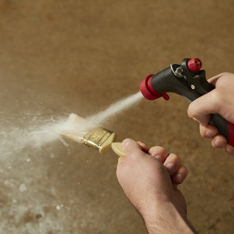 Gilmour die-cast zinc construction resists drops for durable cleaning.