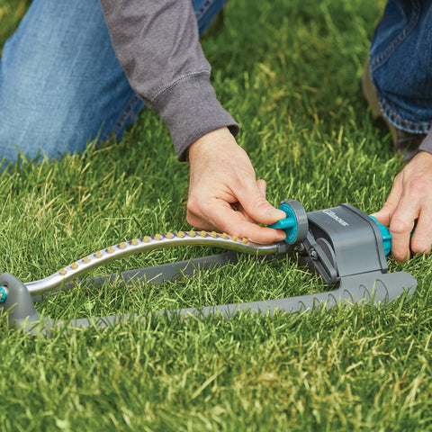 Gilmour DIY garden watering system potential through expandable sprinkler network.