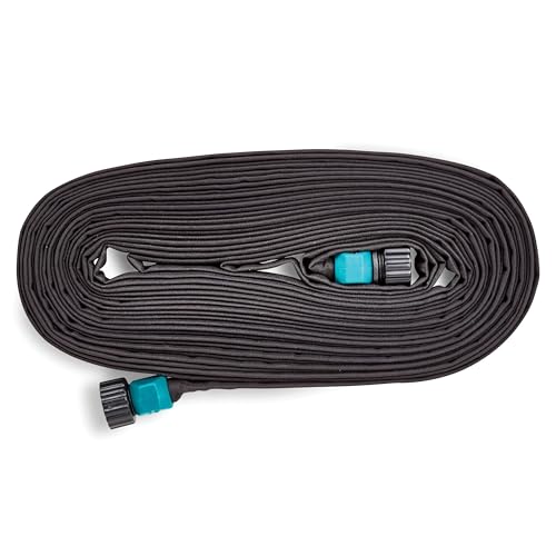 Gilmour hose connected in a DIY drip irrigation setup for gardens