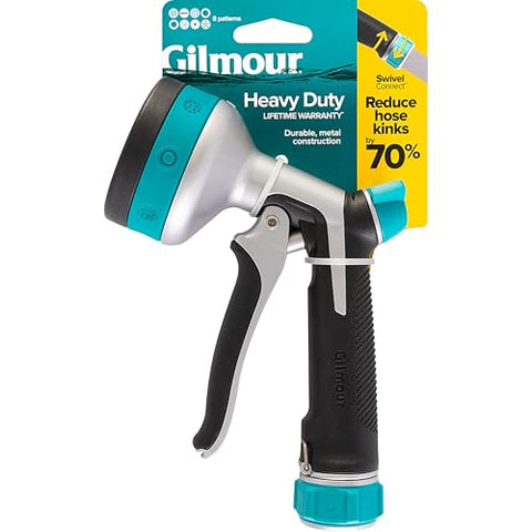 Gilmour ergonomic non-slip grip nozzle designed for comfortable extended use.