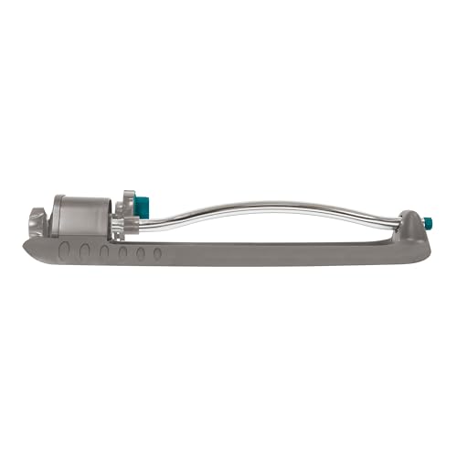 Gilmour lawn sprinkler shows wide coverage up to 3000 sq ft for large yards.