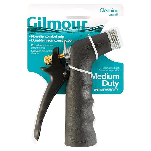 Gilmour hose nozzle with ergonomic grip; ideal for comfortable watering and cleaning tasks