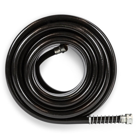 Gilmour Pro 100ft Flexogen hose ready for washing and watering tasks.