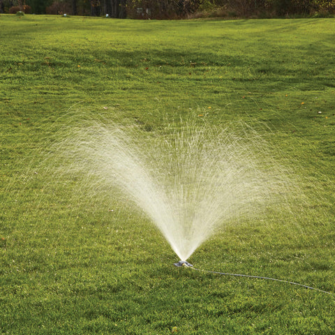 Gilmour stationary spot sprinkler stable cast-iron base ensuring leak-free operation