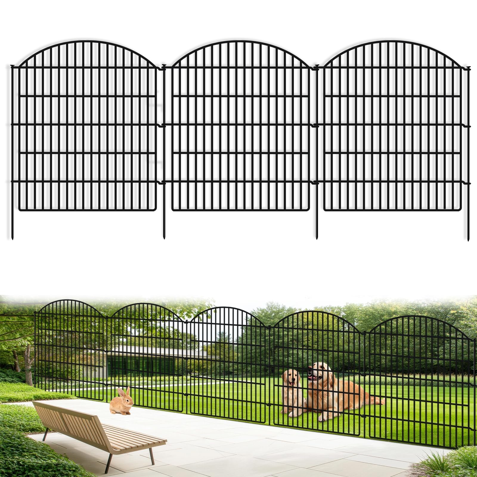 GILPWA 10-panels garden fence with arch design for stylish yard borders and animal containment.
