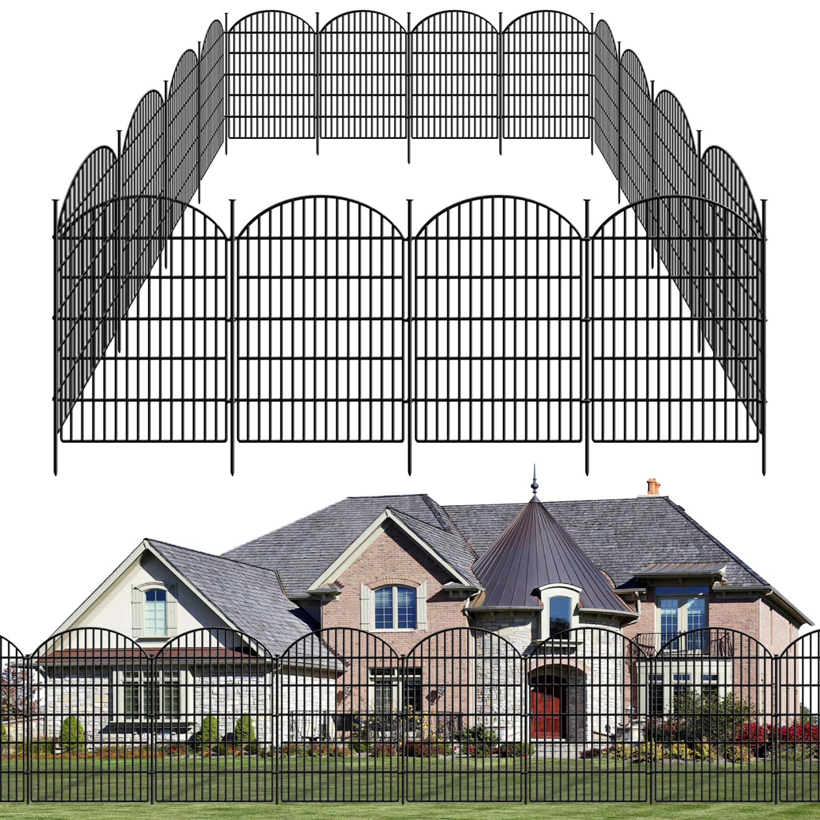 GILPWA 18-panel garden fence setup shows arch design and quick install.