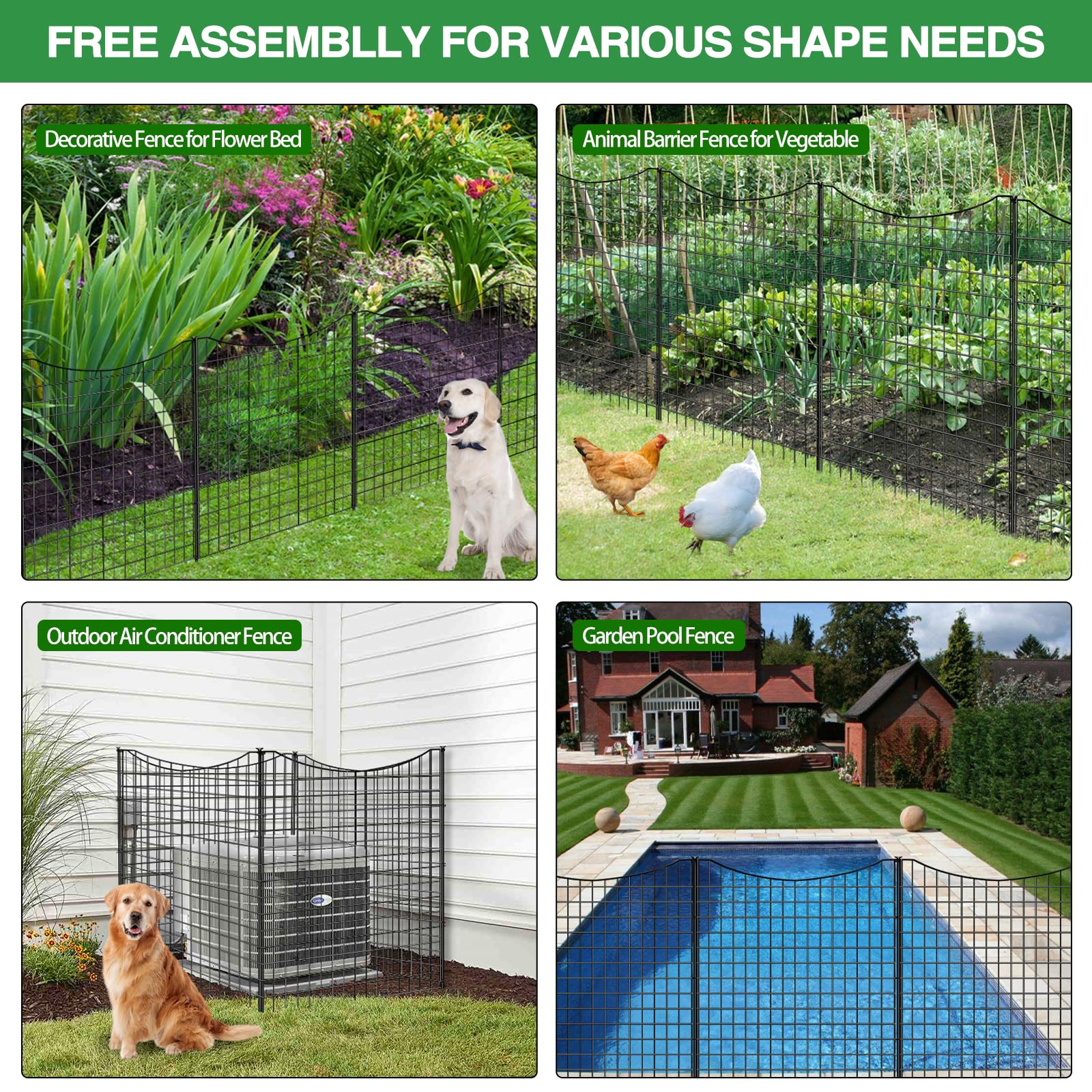 GILPWA 26-feet extendable fence system with extendable layout for yard or patio