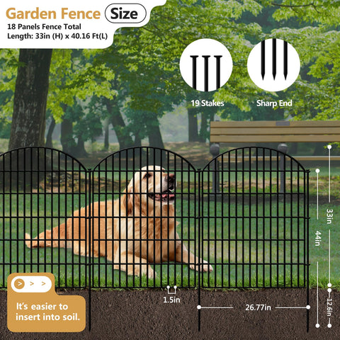GILPWA 33-inch tall arch fence closeup highlighting rustproof coating.