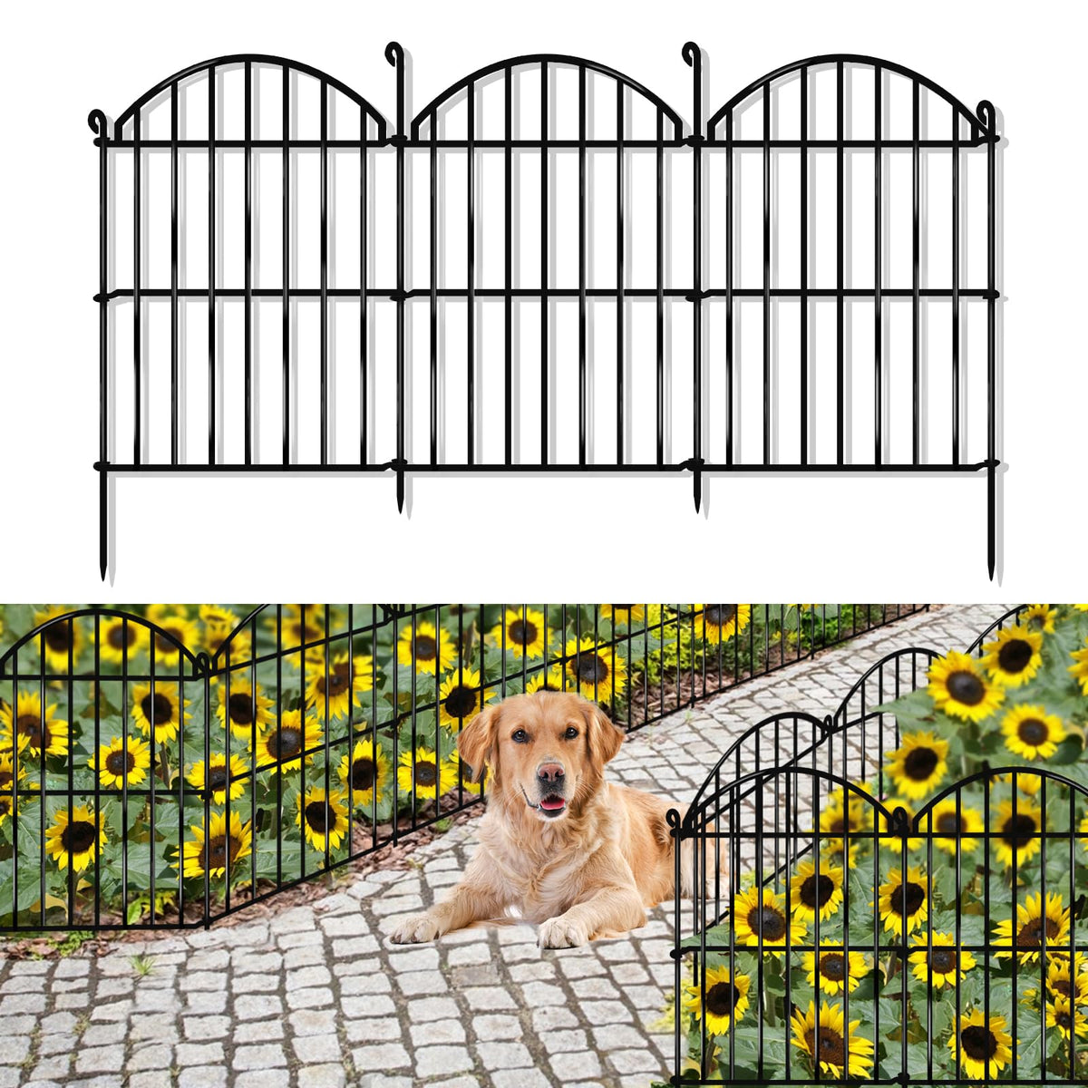 GILPWA arch garden fence with 15 panels to define borders and deter small animals