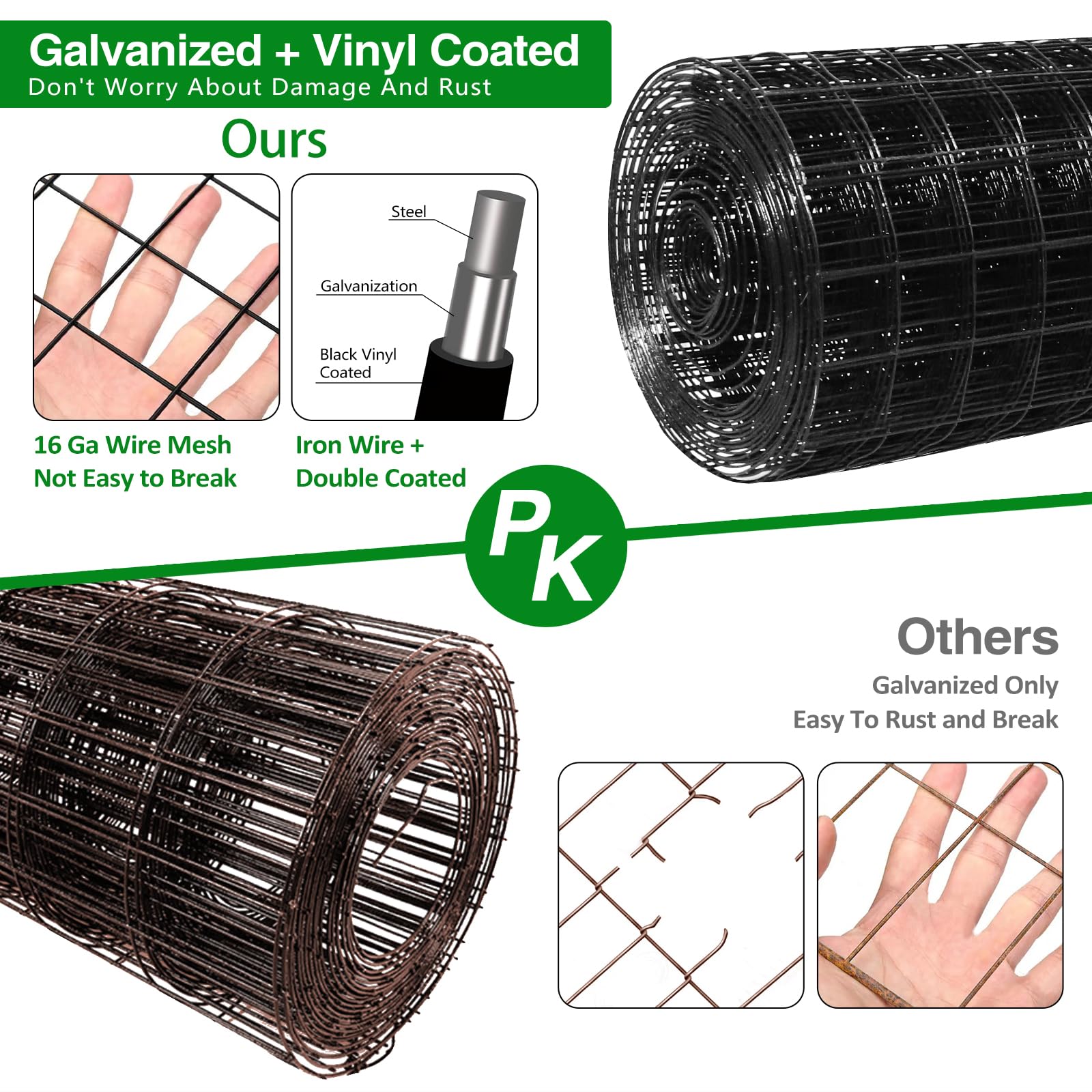 GILPWA black vinyl coated fence resists rust and cleans easily