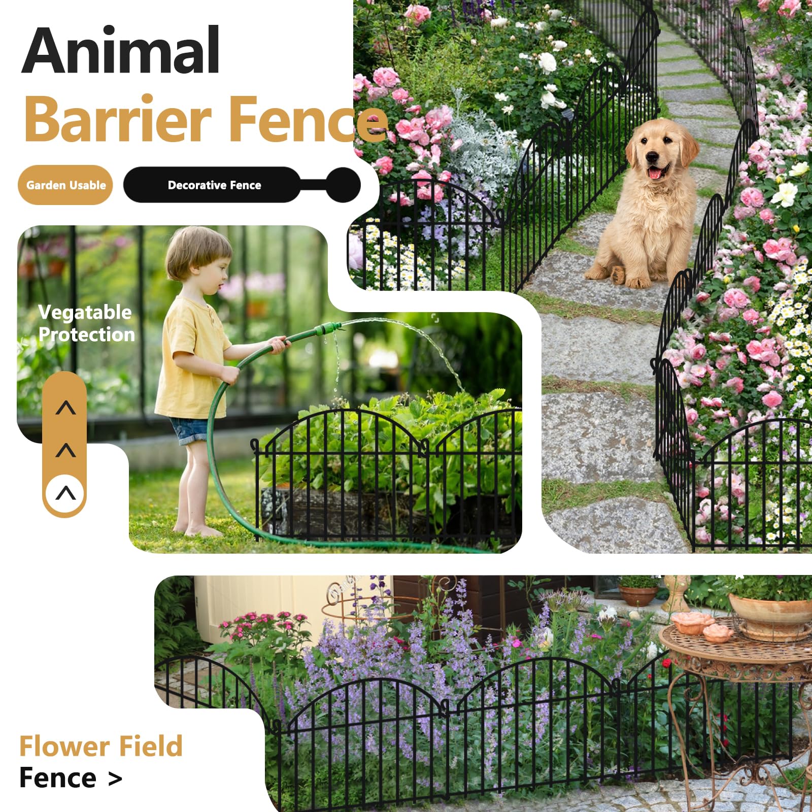 GILPWA easy-install arch fence for patio and lawn areas