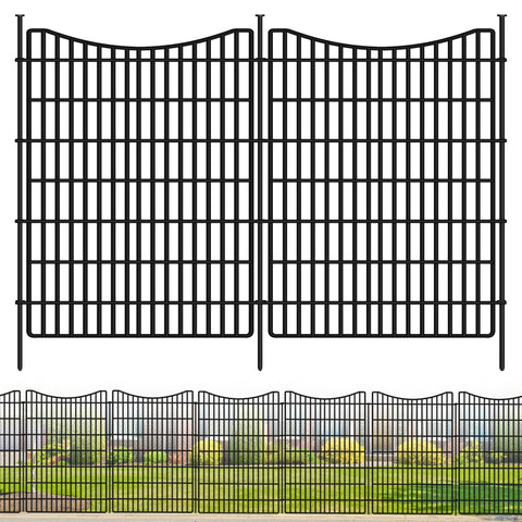 GILPWA no-dig dog fence front view highlights rugged rustproof metal for outdoor use