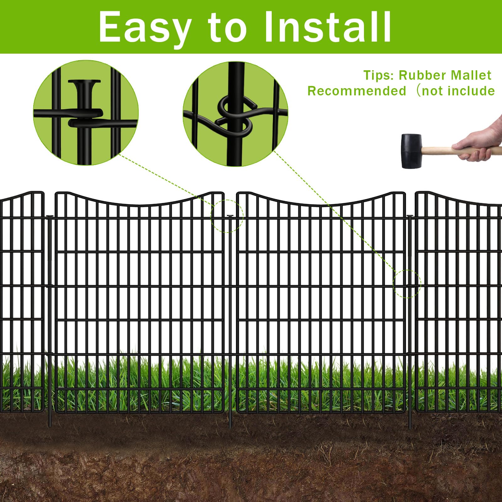 GILPWA no-dig dog fence side profile emphasizes sturdy panels