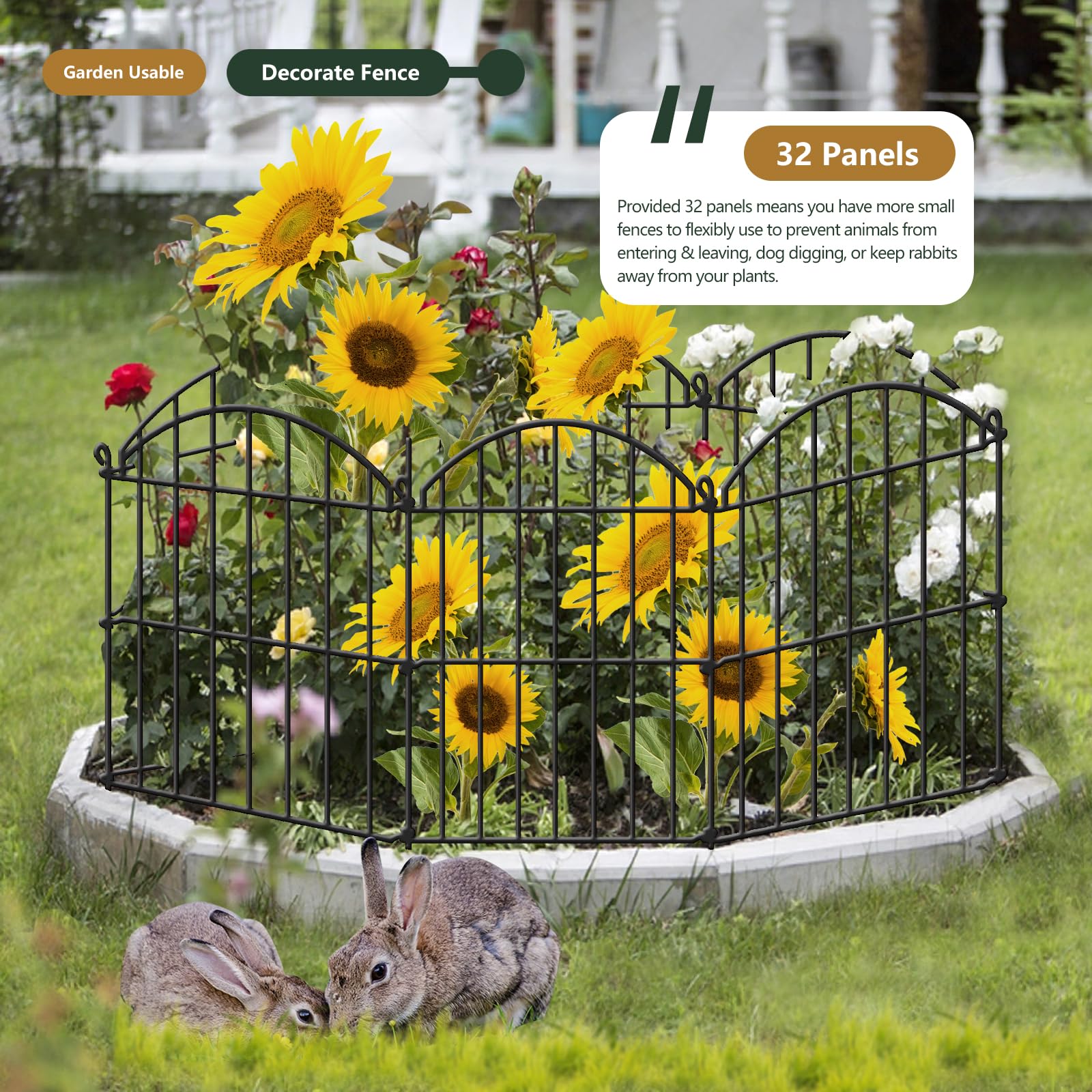 GILPWA rustproof fence with stakes provides durable outdoor barrier.