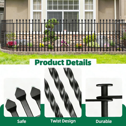 GILPWA rust-resistant metal fence withstands weather for long-lasting outdoor use.