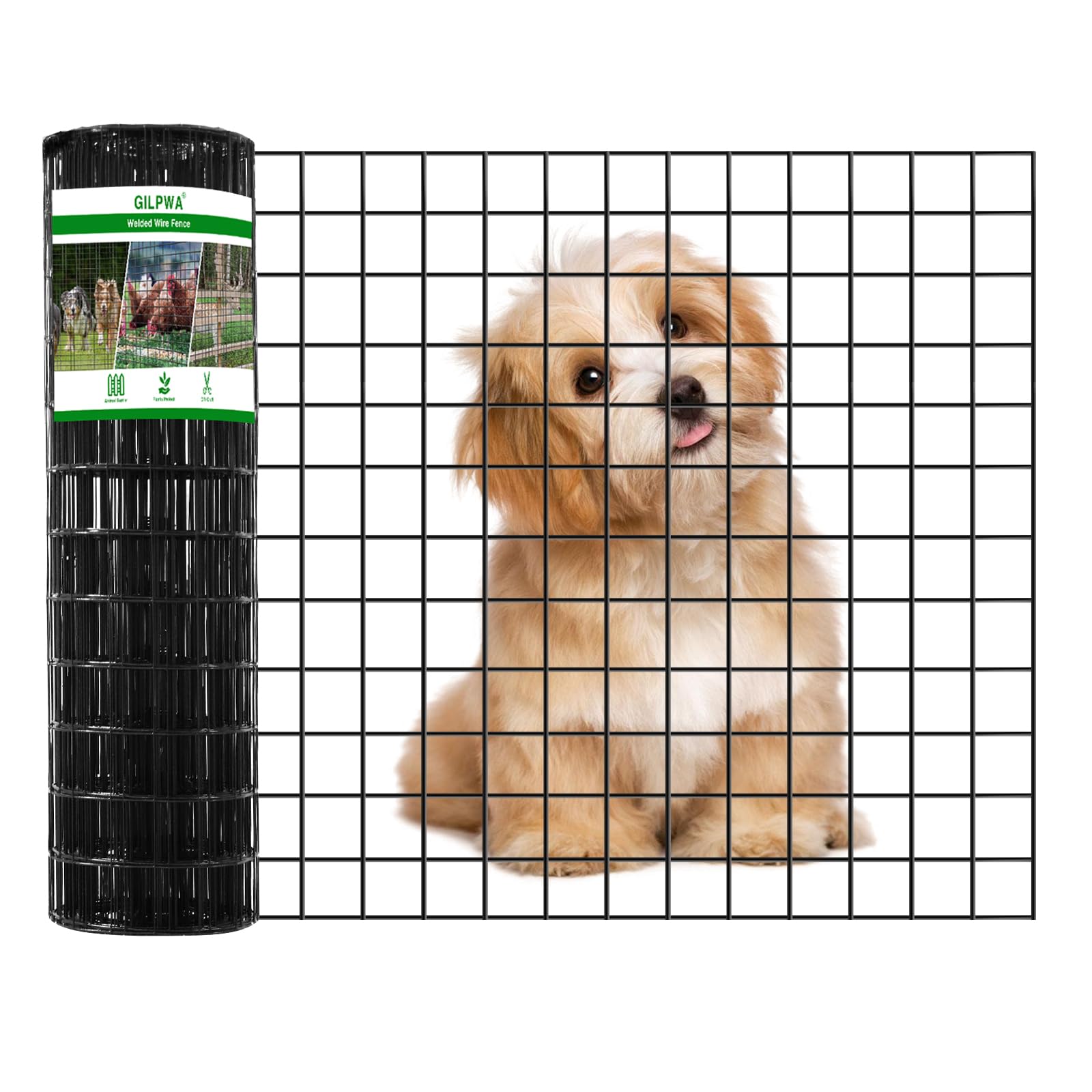 GILPWA wire fence 24in by 50ft PVC coated for durable yard borders
