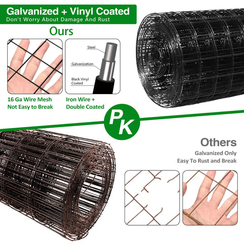 DIY installation setup with posts for garden enclosure.