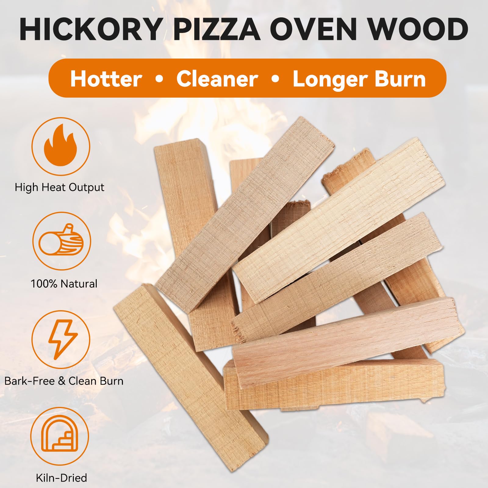 Gimgsoen 15lb box of bark-free wood fuels longer, cleaner flames for pizzas and grills.
