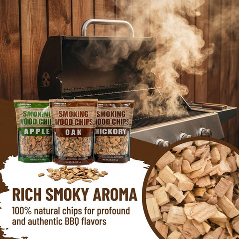 Gimgsoen Apple smoke chips 2lb bag adding sweet fruit notes to proteins.
