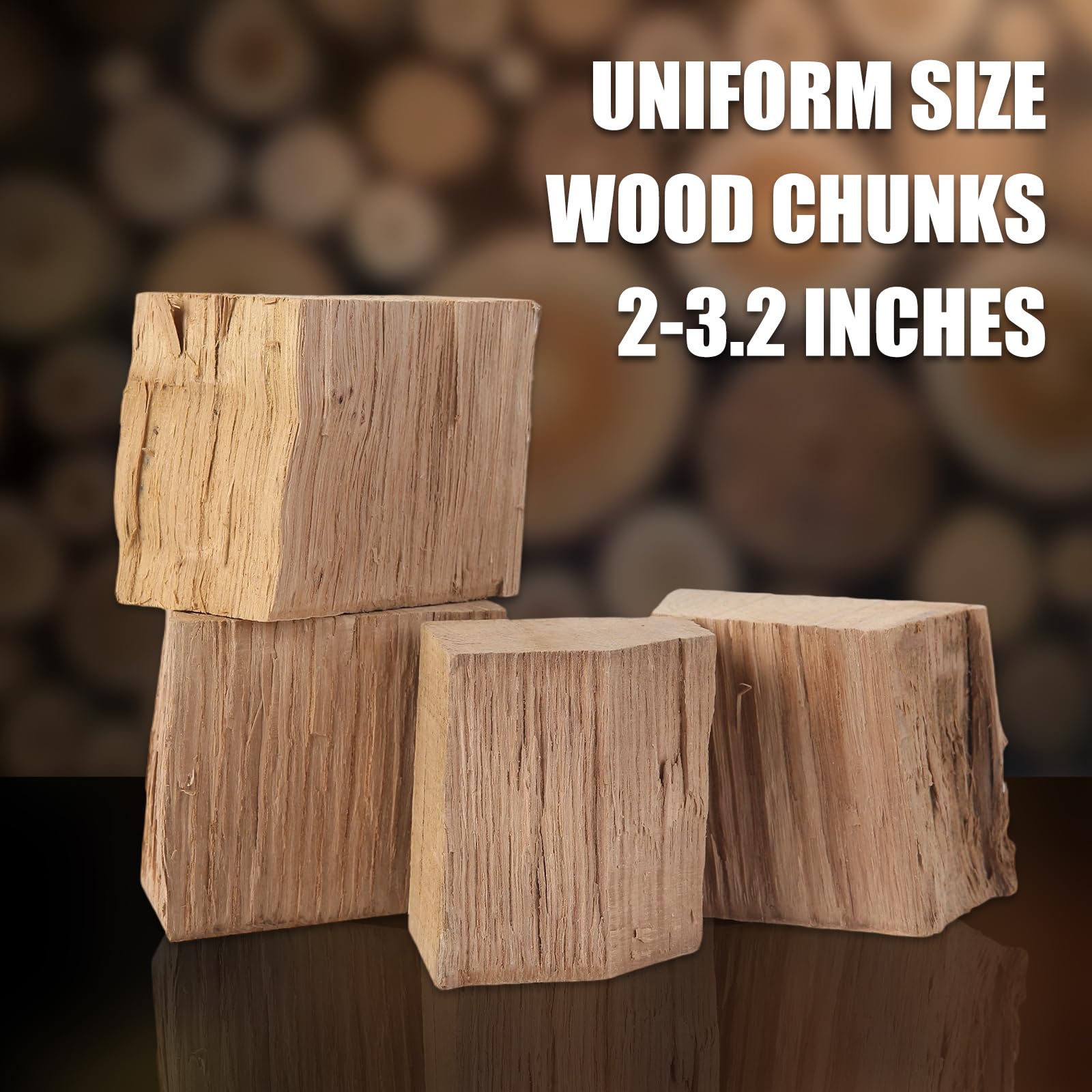 Gimgsoen oak chunks contents close-up shows bark-free pieces for clean smoke