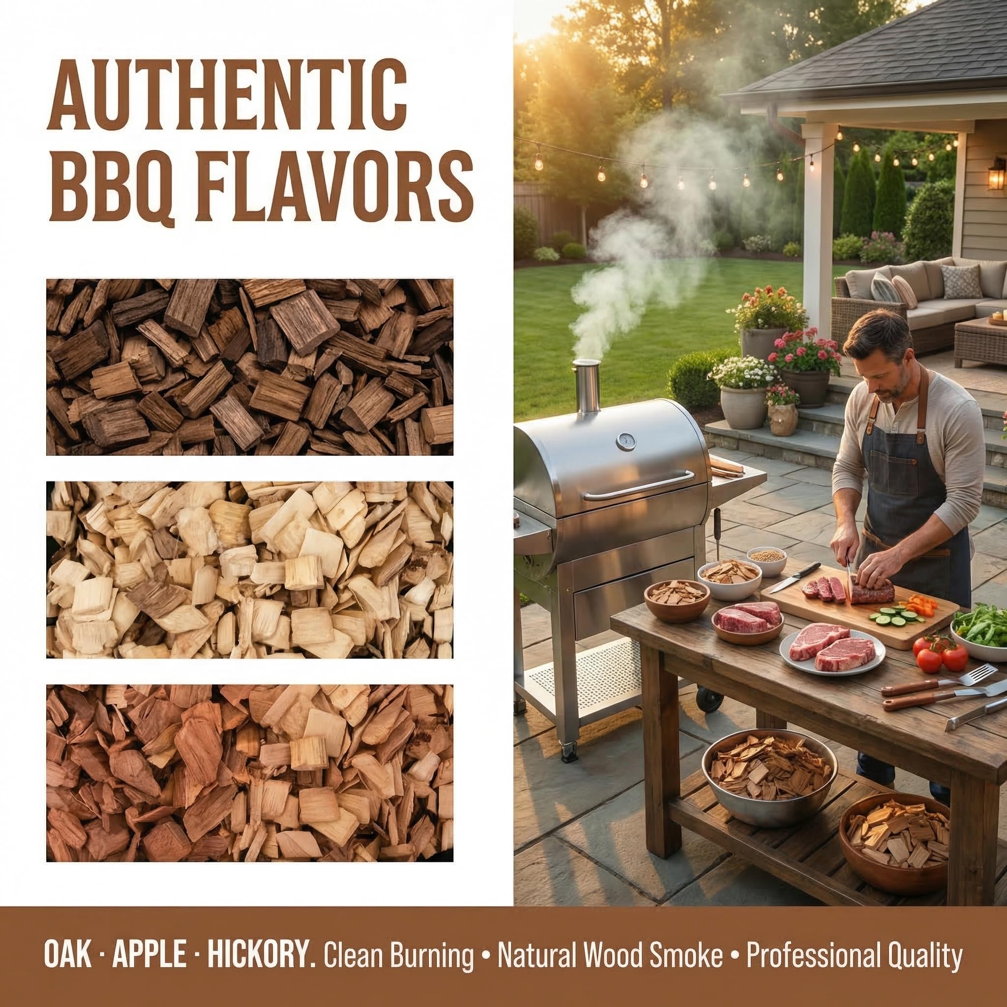Gimgsoen Variety pack smoke chips 2lb with 3 flavors for versatile recipes.