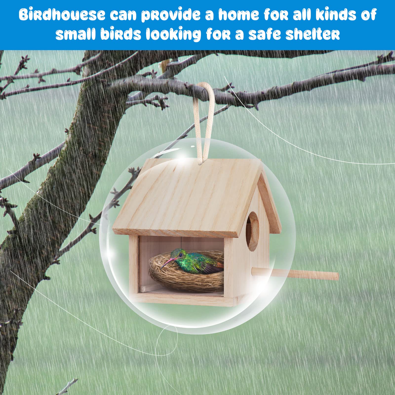 GINDOOR outdoor bird house supports multiple small species in yard.