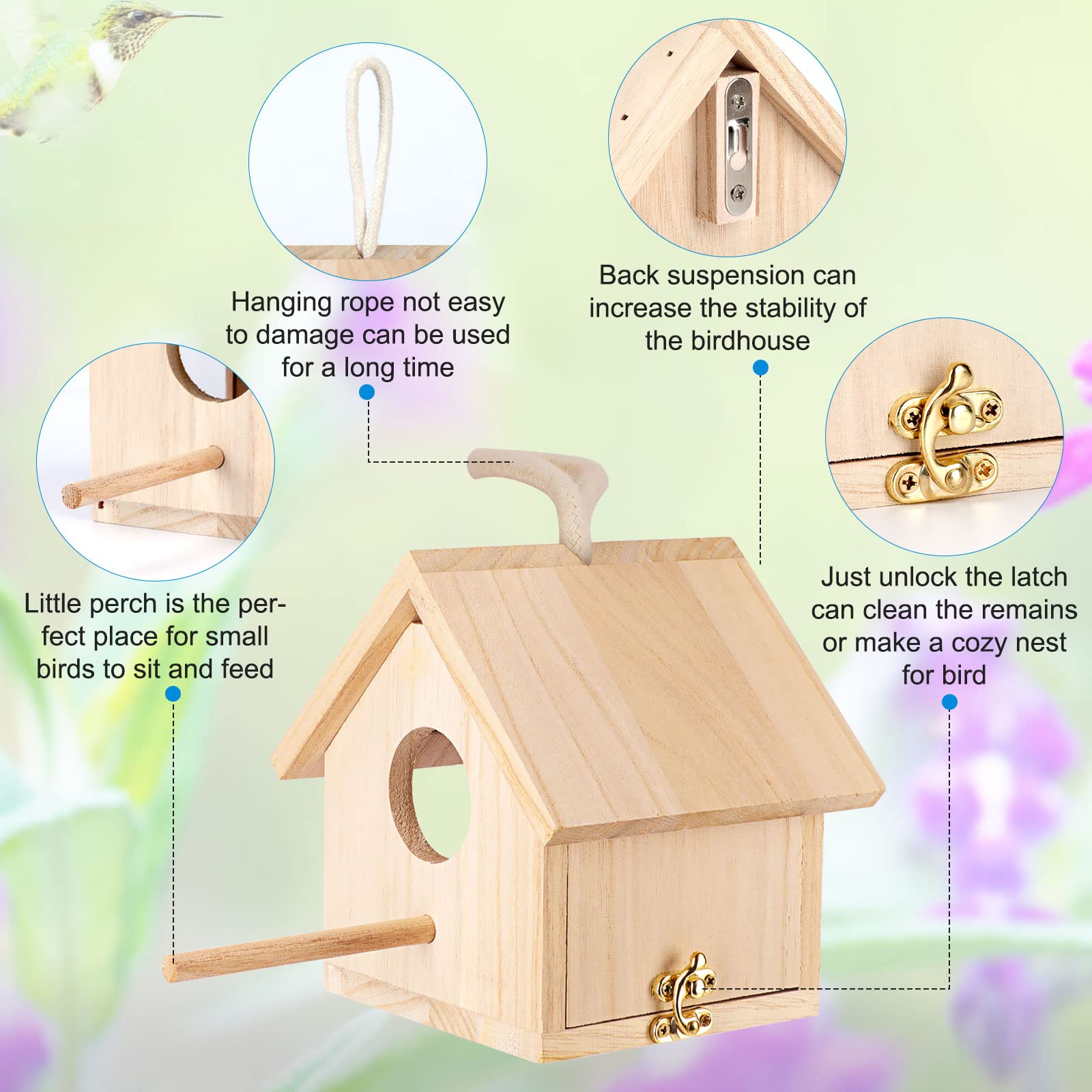GINDOOR transparent bird house showing interior view for observation.