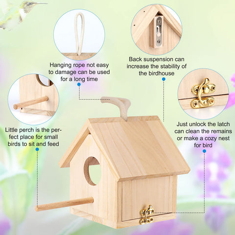 GINDOOR transparent bird house showing interior view for observation.