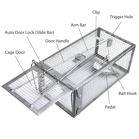 Gingbau 2-pack live-catch traps side view for indoor use.