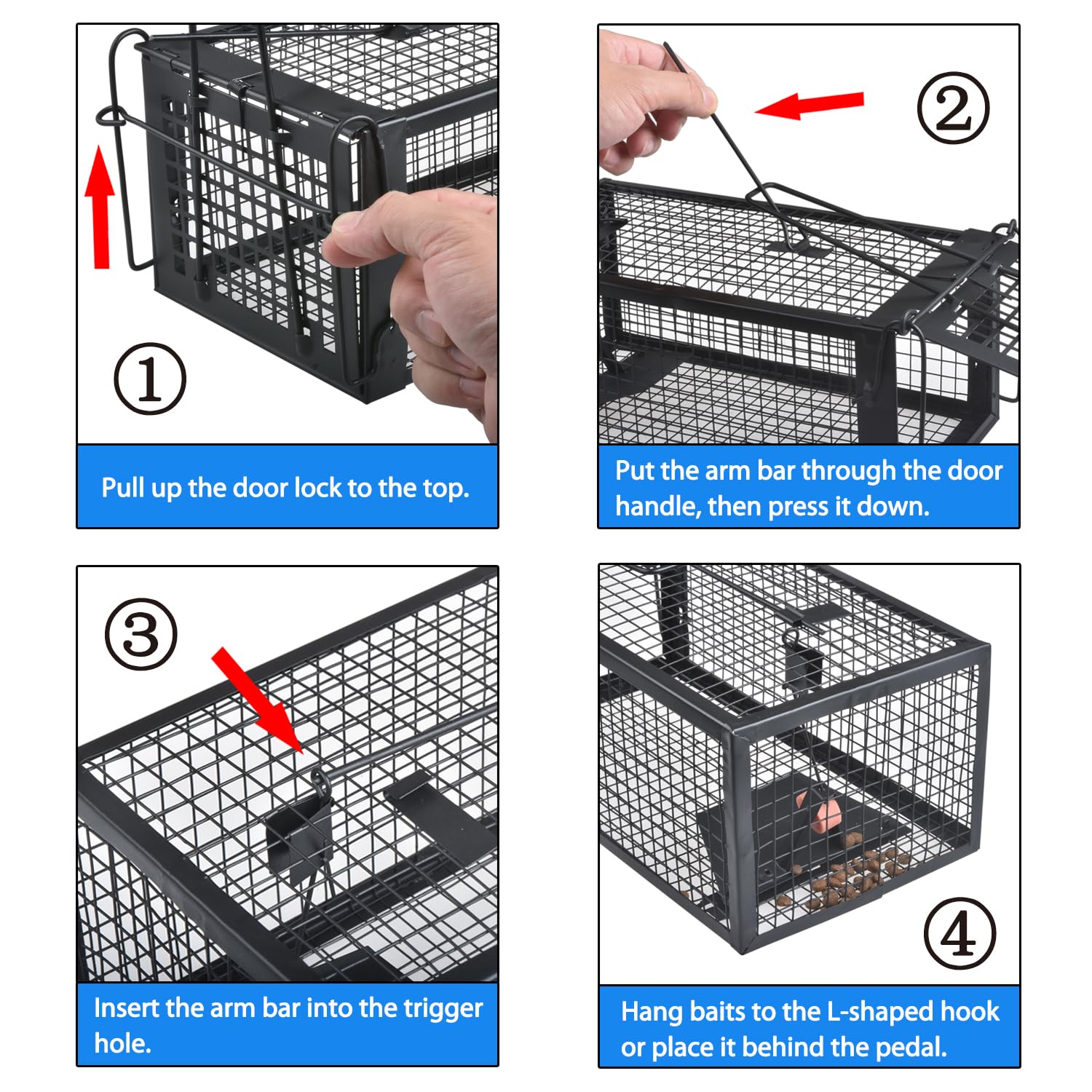 Gingbau galvanized steel trap texture highlights durable construction.