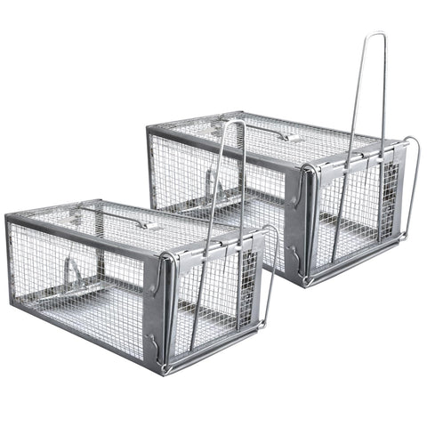 Gingbau humane trap front view for quick live capture of small rodents.
