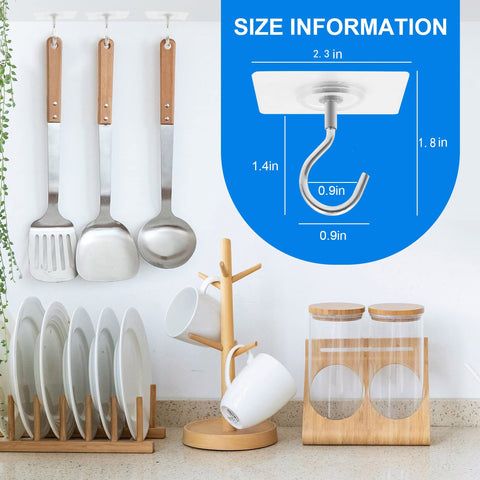 Ginmino ceiling hooks blend with décor, decorating offices or malls without wall damage.