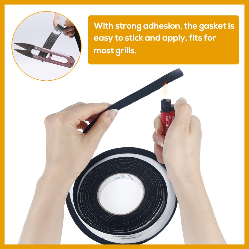 GINOYA half-inch wide gasket provides a secure fit on many grills.