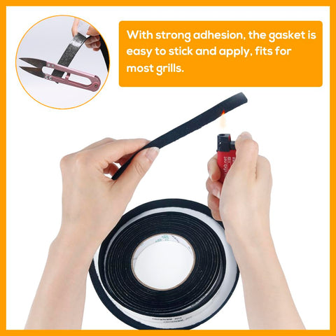 GINOYA half-inch wide gasket provides a secure fit on many grills.