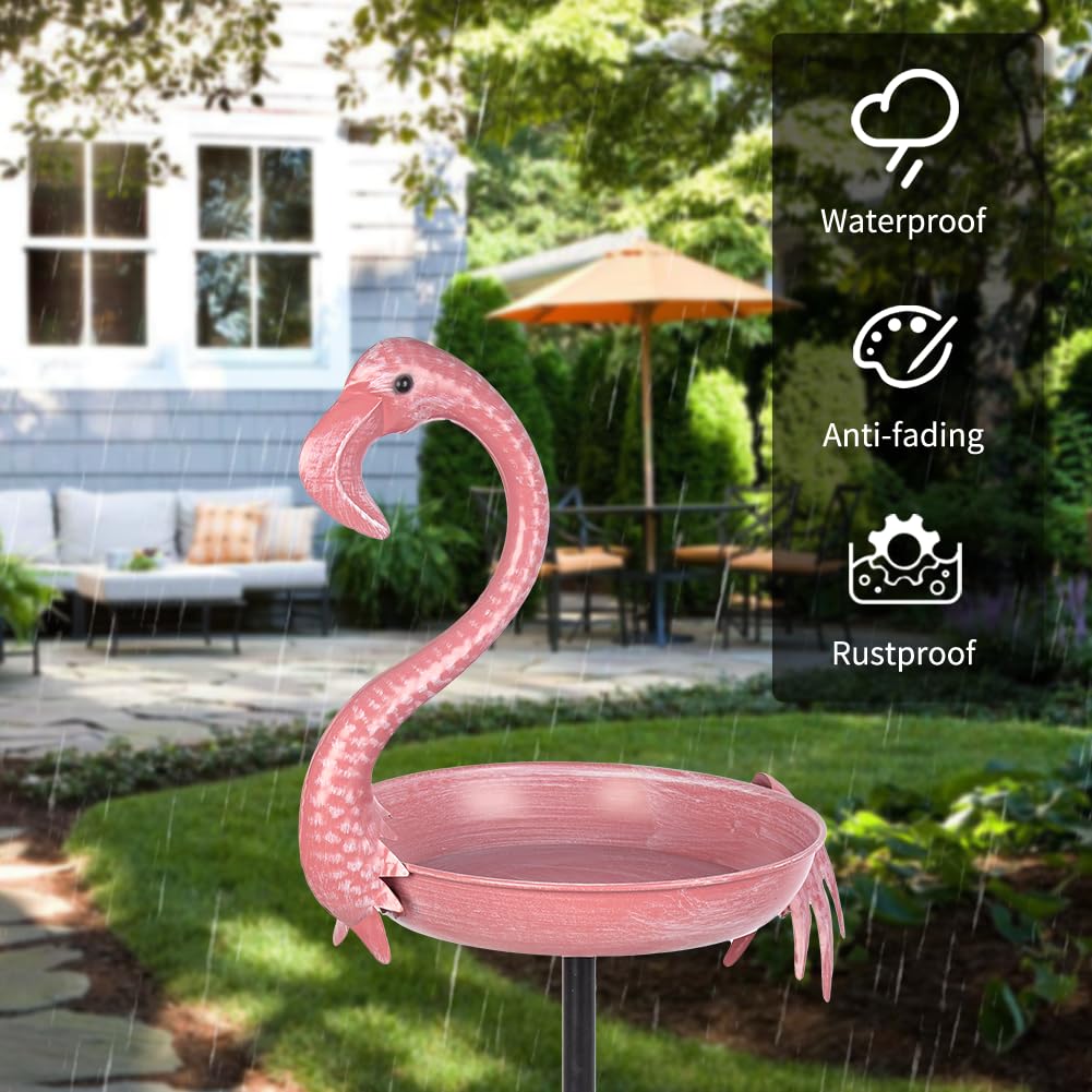 giole flamingo garden decor bath adds charm to outdoor spaces