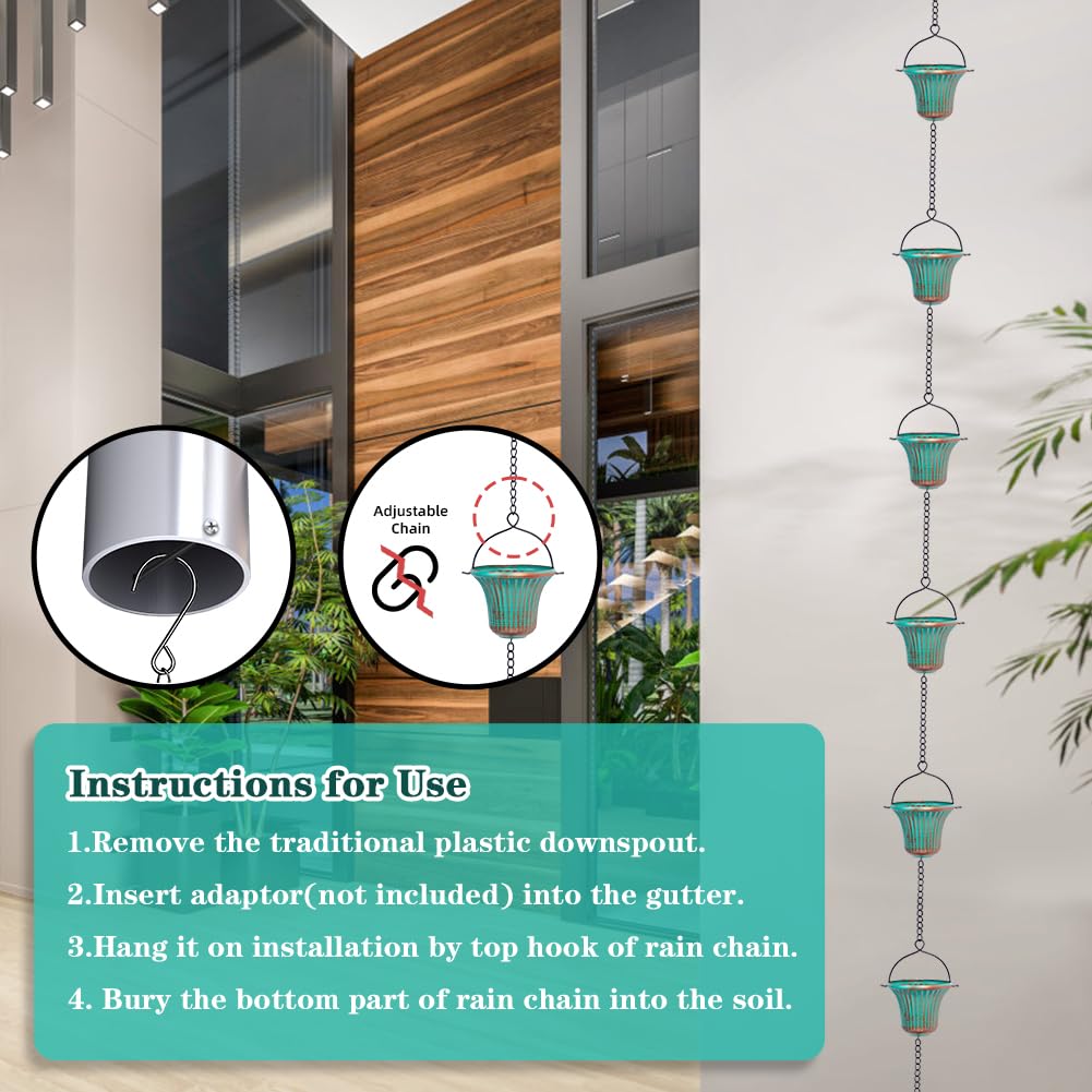 easy tool-free installation with giole S-hook and gutter adapter
