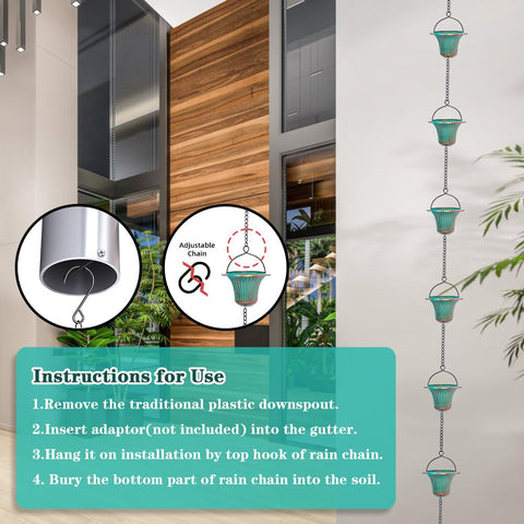 easy tool-free installation with giole S-hook and gutter adapter