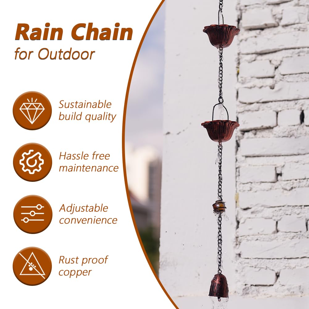 giole rain chain provides a 10 ft length for adjustable mounting