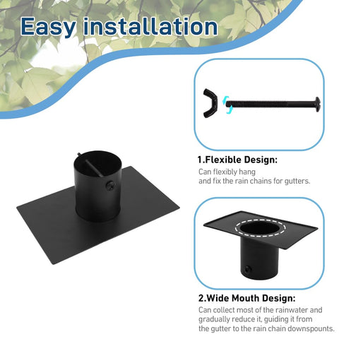 giole rain chain adapter-black coating: rust-resistant finish for outdoor durability
