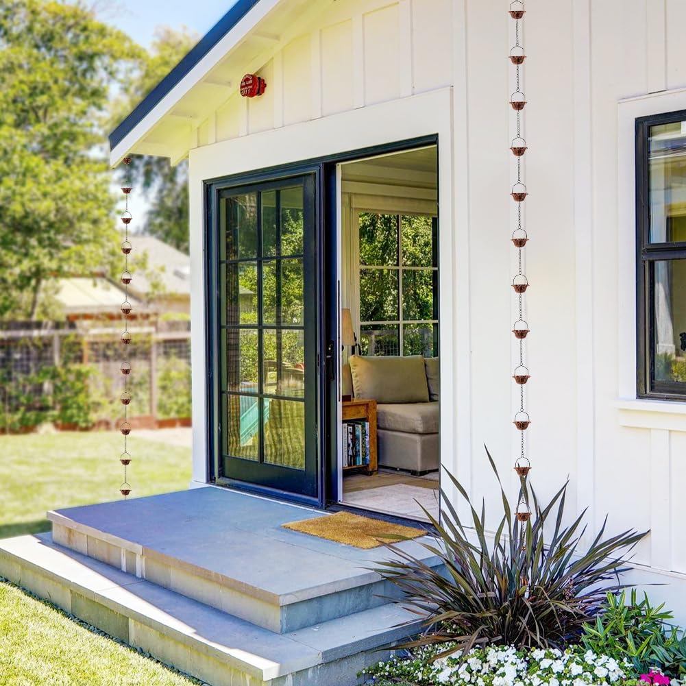giole exterior rain chain adds rustic charm to your home